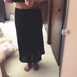 SPARKLE & FADE UO semi sheer black straight maxi skirt - mesh skirt